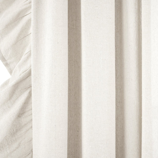 Lush Decor Faux Linen Ruffle Window Curtain Panel