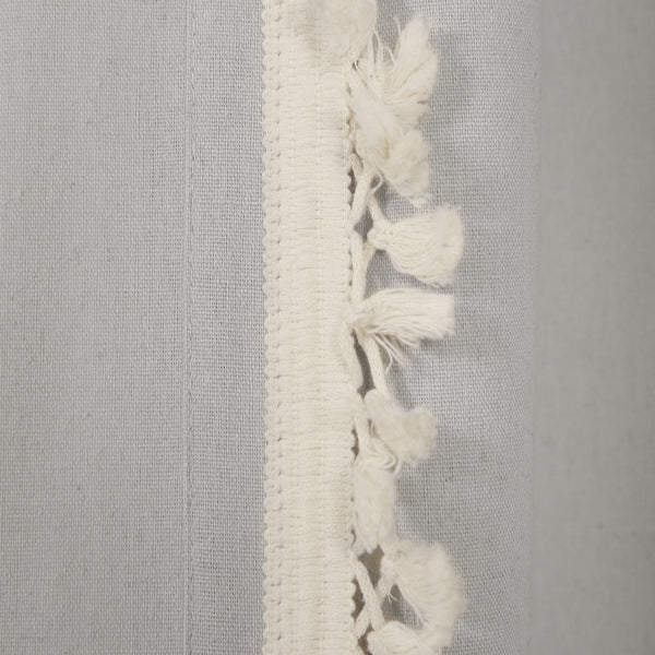 Lush Decor Faux Linen Tassel Window Curtain Panel