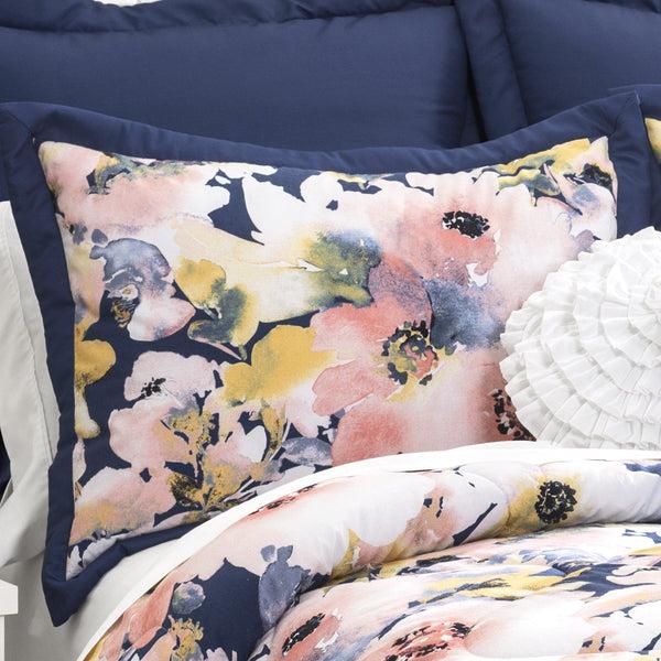 Lush Decor Floral Watercolor Comforter 7 Piece Set