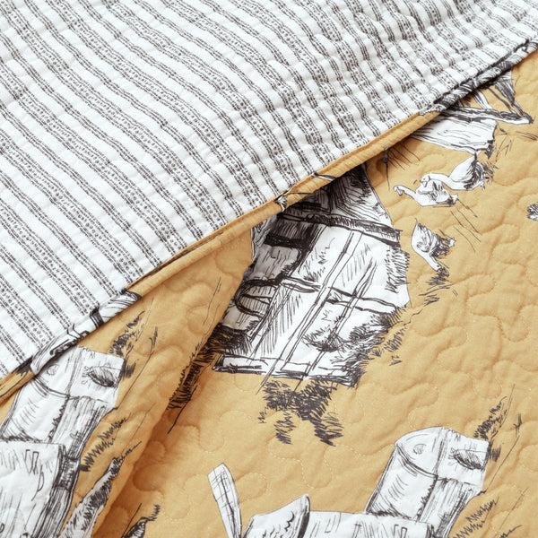 Lush Decor French Country Toile 3 Piece Quilt Set