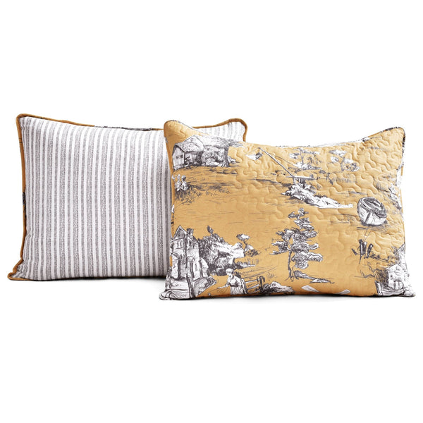Lush Decor French Country Toile 3 Piece Quilt Set
