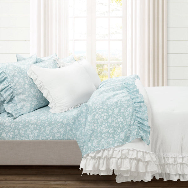 Lush Decor Garden Of Flowers Ruffle Sheet Set