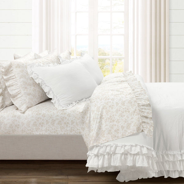 Lush Decor Garden Of Flowers Ruffle Sheet Set