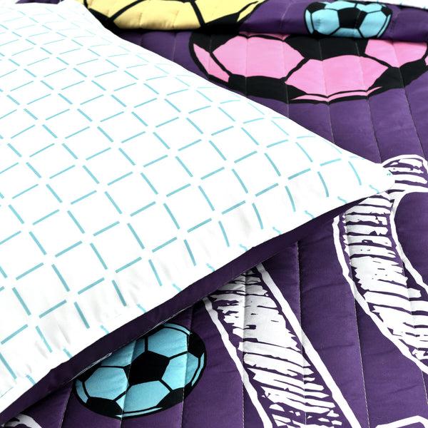Lush Decor Girls Soccer Kick Quilt Set