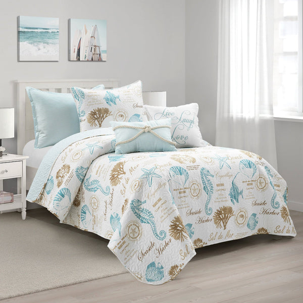 Lush Decor Harbor Life Reversible Quilt Set