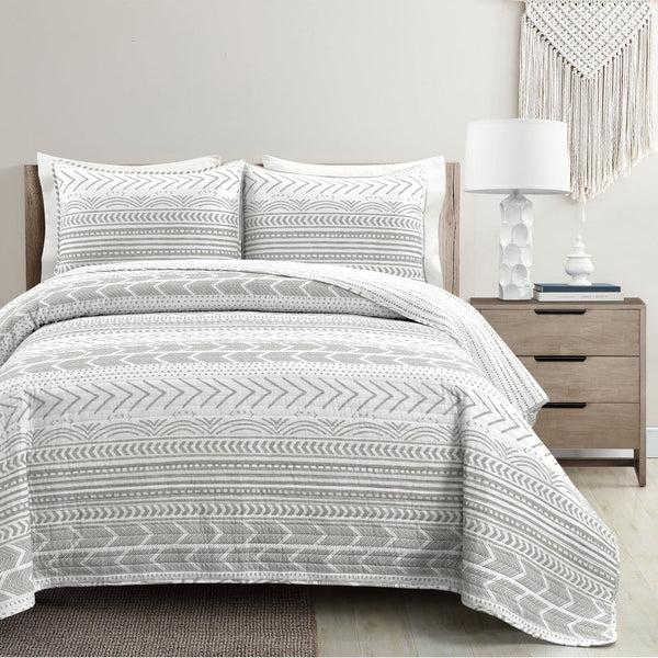 Lush Decor Hygge Geo Quilt 3 Piece Set