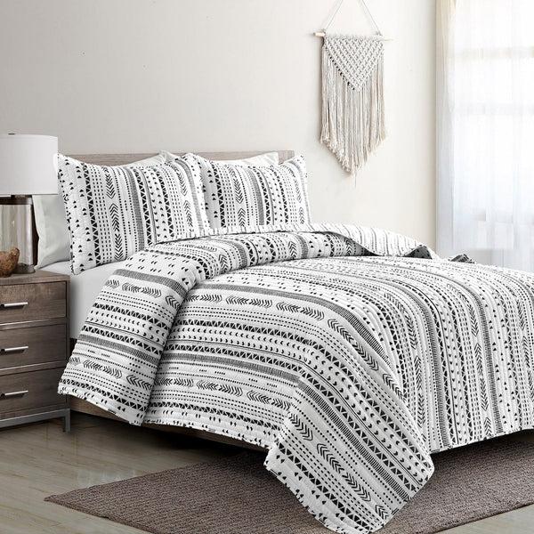 Lush Decor Hygge Stripe 3 Piece Quilt Set
