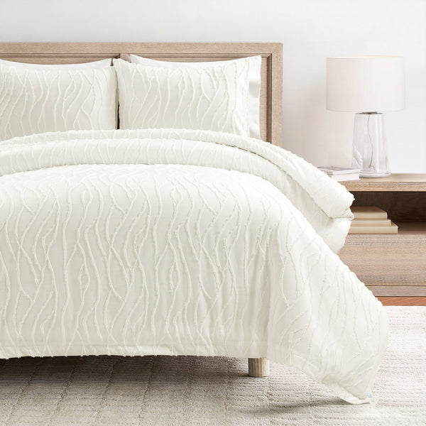 Lush Decor Jacquard Wave Duvet Cover 3 Piece Set