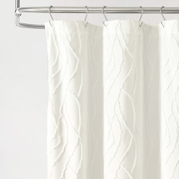 Lush Decor Jacquard Wave Shower Curtain