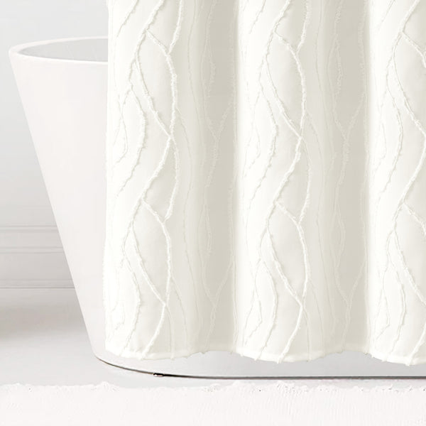 Lush Decor Jacquard Wave Shower Curtain