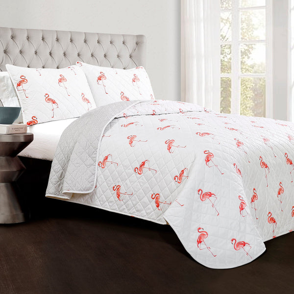Lush Decor Kelly Flamingo Quilt 3 Piece Set