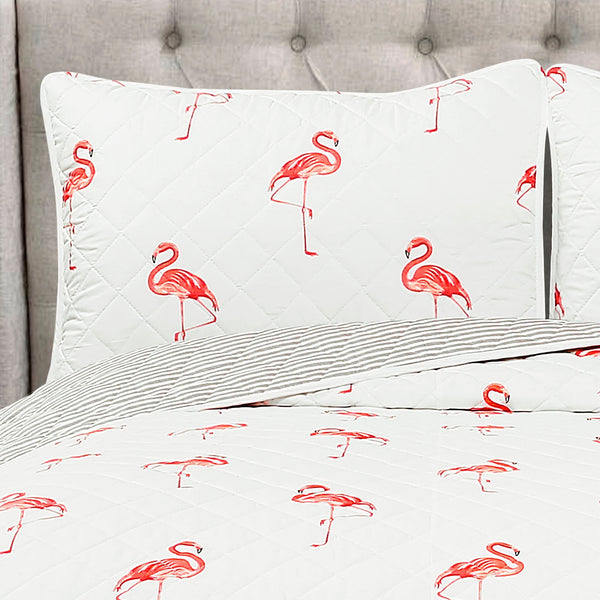 Lush Decor Kelly Flamingo Quilt 3 Piece Set