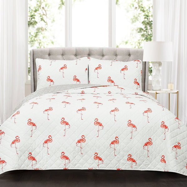 Lush Decor Kelly Flamingo Quilt 3 Piece Set