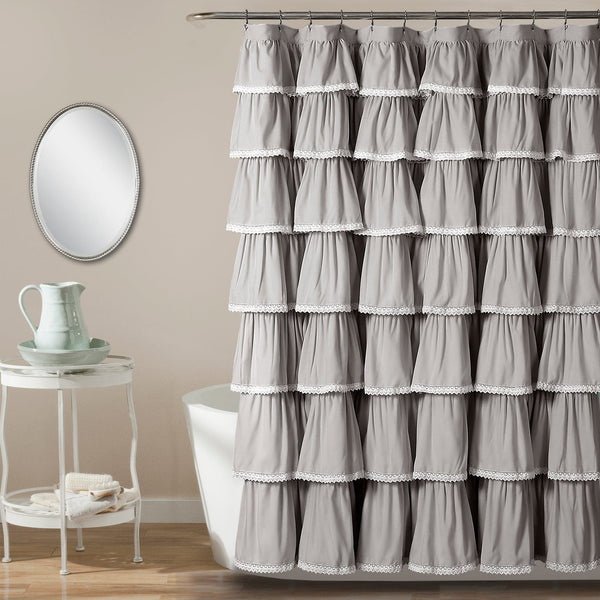 Lush Decor Lace Ruffle Shower Curtain