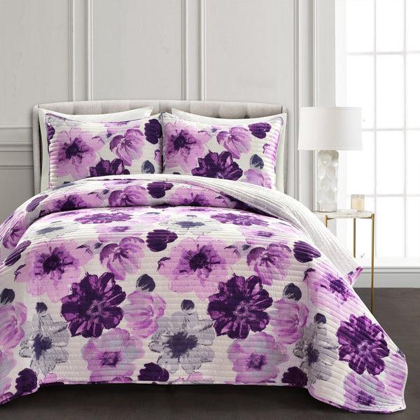 Lush Decor Leah Quilt 3 Piece Set
