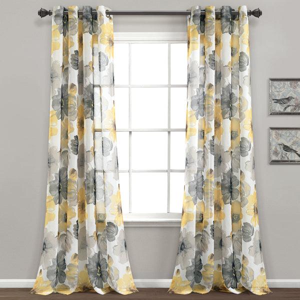 Lush Decor Leah Sheer Window Curtain Panel Set