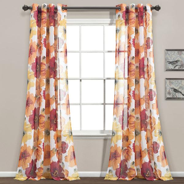 Lush Decor Leah Sheer Window Curtain Panel Set
