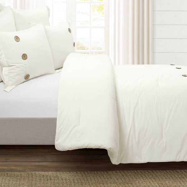 Lush Decor Linen Button Comforter 5 Piece Set