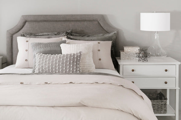 Lush Decor Linen Button Comforter 5 Piece Set