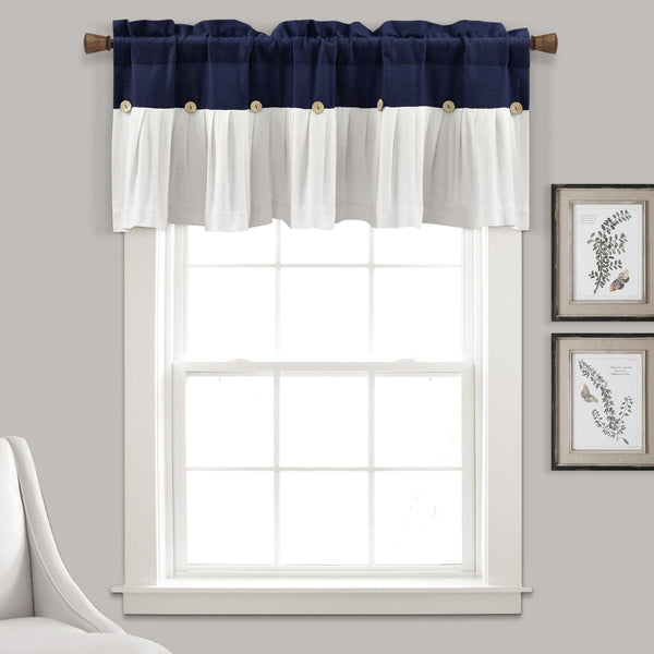 Lush Decor Linen Button Valance