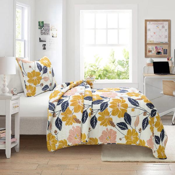 Lush Decor Lucia Abstract Floral Cotton Quilt Set