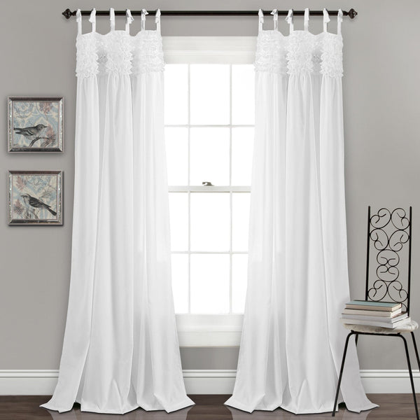 Lush Decor Lydia Ruffle Window Curtain Panel Set