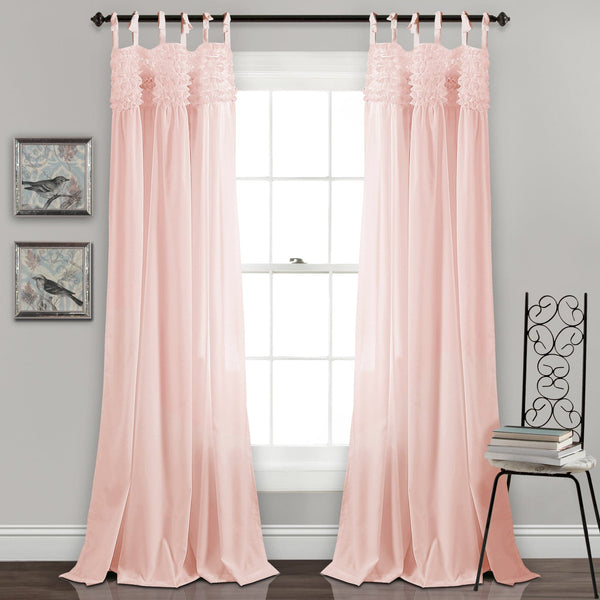 Lush Decor Lydia Ruffle Window Curtain Panel Set