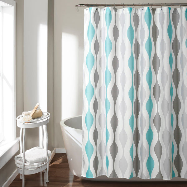 Lush Decor Mid Century Geo Shower Curtain