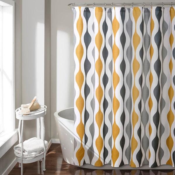 Lush Decor Mid Century Geo Shower Curtain