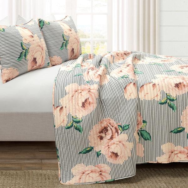 Lush Decor Mira Vintage Floral Oversized Quilt Set