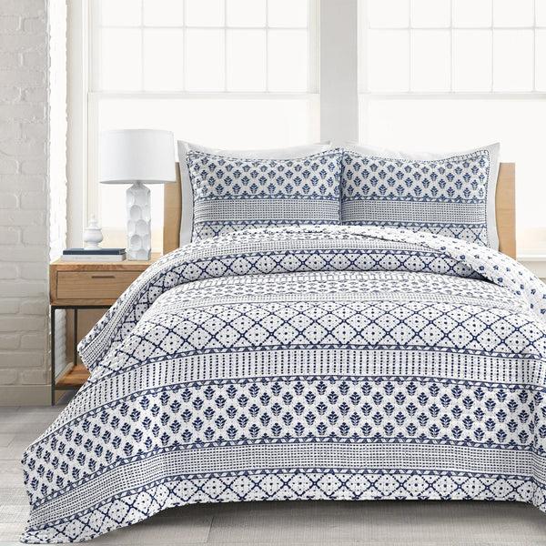 Lush Decor Monique Stripe 3 Piece Quilt Set