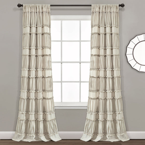 Lush Decor Nova Ruffle Window Curtain Panel Set
