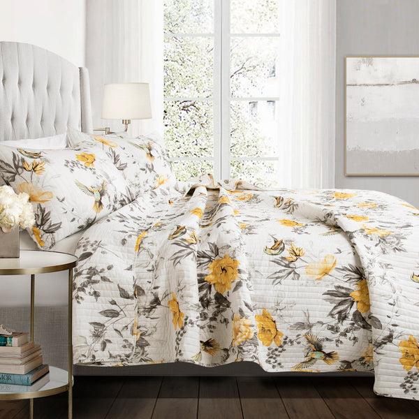 Lush Decor Penrose Floral 3 Piece Quilt Set