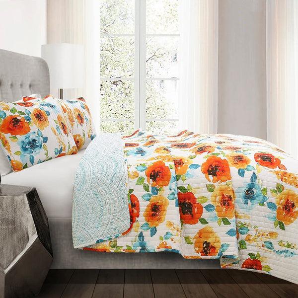 Lush Decor Percy Bloom Quilt 3 Piece Set