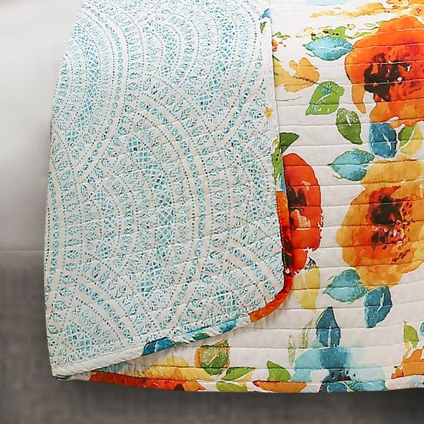 Lush Decor Percy Bloom Quilt 3 Piece Set