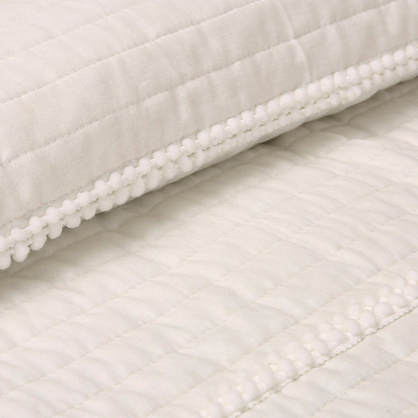 Lush Decor Pom Pom Stripe Quilt 3 Piece Set