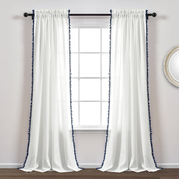 Lush Decor Pom Pom Window Curtain Panel