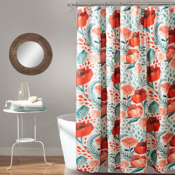 Lush Decor Poppy Garden Shower Curtain