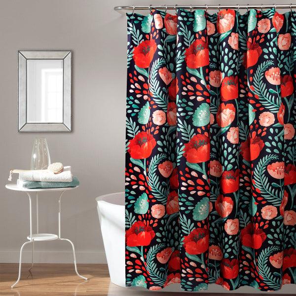 Lush Decor Poppy Garden Shower Curtain