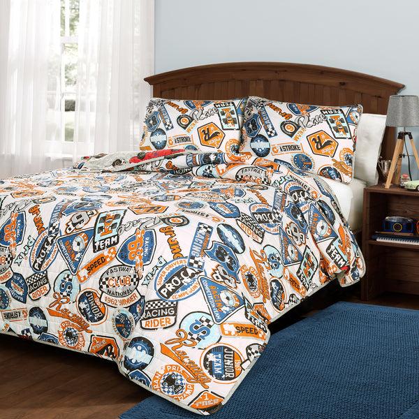 Lush Decor Race Cars Quilt Set
