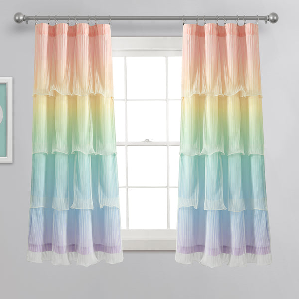 Lush Decor Rainbow Ombre Nerina Window Curtains