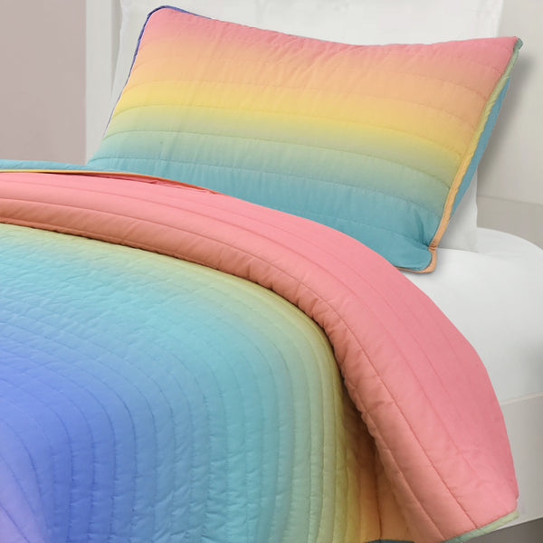 Lush Decor Rainbow Ombre Quilt Set