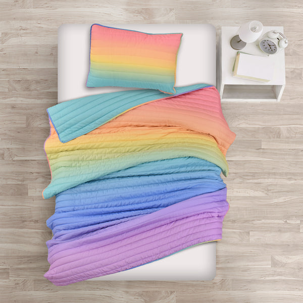 Lush Decor Rainbow Ombre Quilt Set