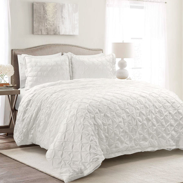 Lush Decor Ravello Pintuck 3 Piece Duvet Cover Set