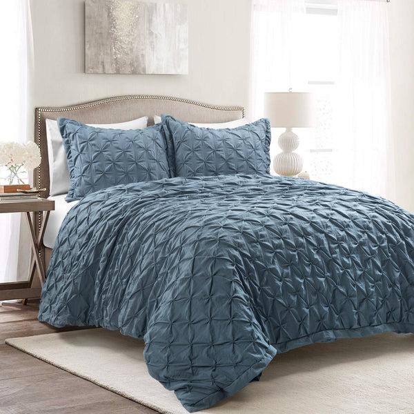 Lush Decor Ravello Pintuck 3 Piece Duvet Cover Set