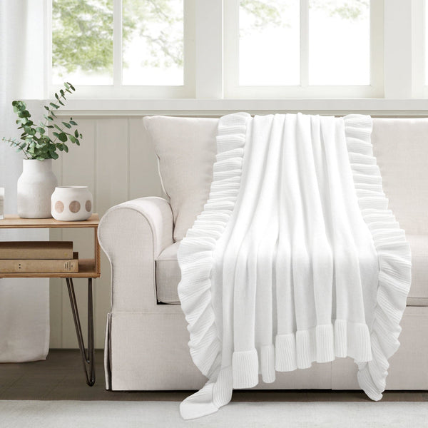 Lush Decor Reyna Soft Knitted Ruffle Throw