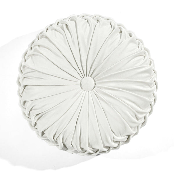 Lush Decor Round Pleated Soft Velvet Throw Pillow