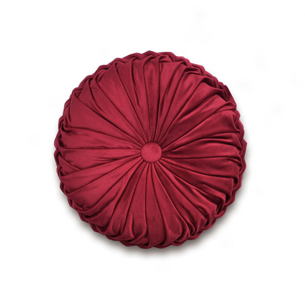 Lush Decor Round Pleated Soft Velvet Throw Pillow
