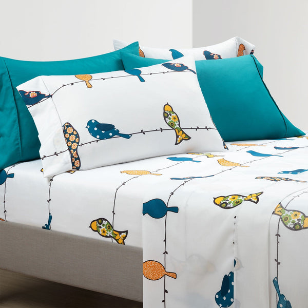 Lush Decor Rowley Birds 6 Piece Soft Sheet Set