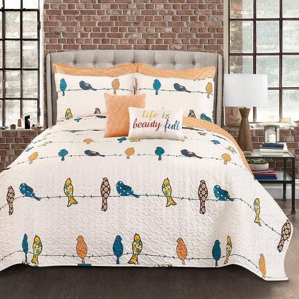 Lush Decor Rowley Birds Quilt 7 Piece Set
